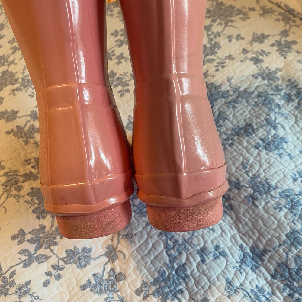 Hunter Women’s Original Short Pink Gloss Rain Boot Size 9 - Picture 7 of 10